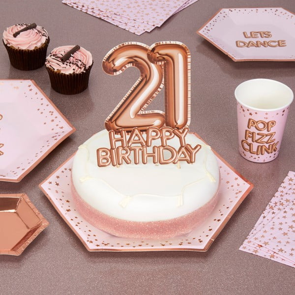 Papierová dekorácia na tortu s číslom 21 Neviti Glitz & Glamour