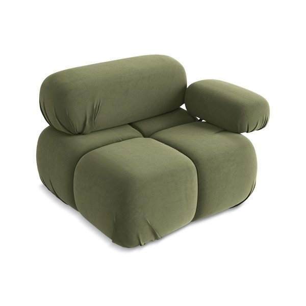 Svetlozelený zamatový modul pohovky (pravý roh) Lokua – Makamii-image-3