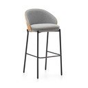 Sivá/v prírodnej farbe barová stolička (výška sedadla 77 cm) Eamy – Kave Home