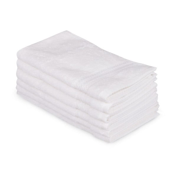 Súprava 6 bielych bavlnených uterákov Madame Coco Lento Puro, 30 × 50 cm