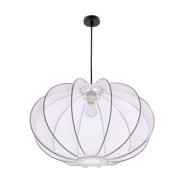 Biele závesné svietidlo s textilným tienidlom ø 60 cm Mellow – Candellux Lighting-image-4