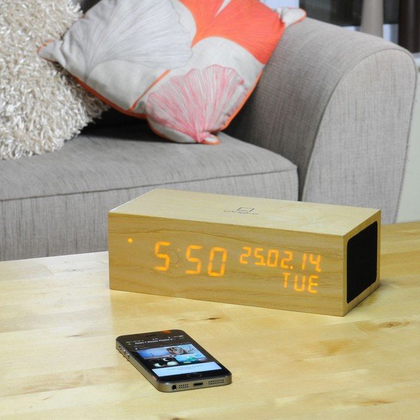 Reproduktor Oak Click Clock s oranžovým LED budíkom-image-2