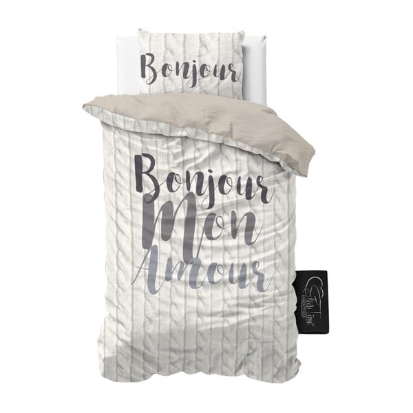 Obliečky z mikroperkálu Sleeptime Bonjour Amour, 140 x 220 cm