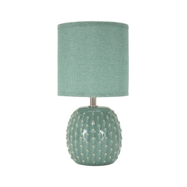 Svetlomodrá keramická stolová lampa s textilným tienidlom (výška  27 cm) Pontus – Mauro Ferretti