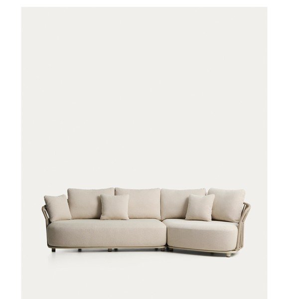 Béžová/taupe čalúnená záhradná pohovka Osani – Kave Home-image-2