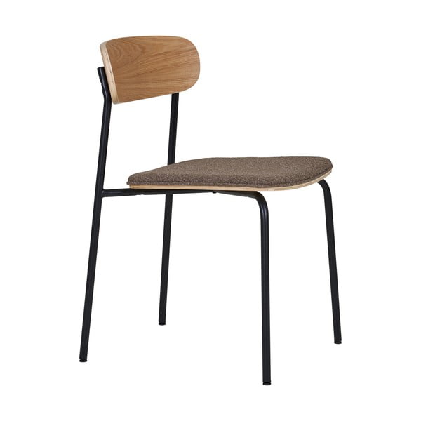 Čierna/hnedá stohovateľná jedálenská stolička v dekore jaseňa Estepona – House Nordic-image-2