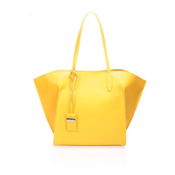Žltá kožená kabelka Giulia Massari Latina
