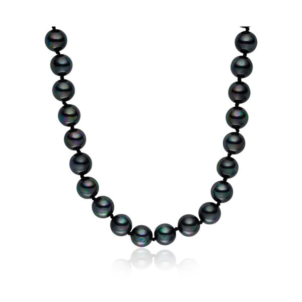 Tmavosivý perlový náhrdelník Pearls of London Mystic, dĺžka 45 cm