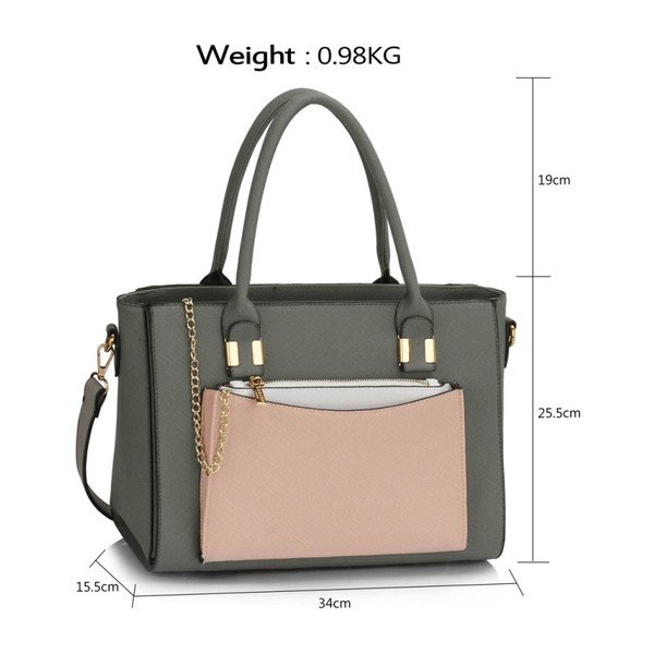 Kabelka L&S Tatiana Grey & Nude-image-2