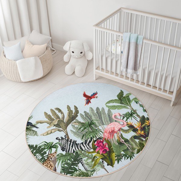 Prateľný detský koberec ø100 cm Jungle – Mila Home-image-4