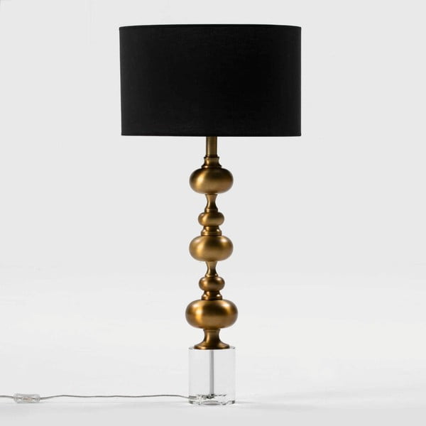 Kovová stolová lampa v zlatej farbe bez tienidla Thai Natura, výška 65 cm