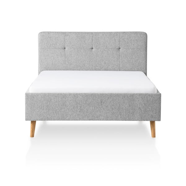Svetlosivá čalúnená dvojlôžková posteľ bez roštu 140x200 cm Smart – Meise Möbel-image-3