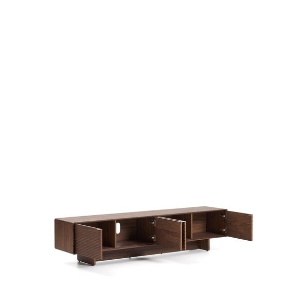 Tmavohnedý TV stolík v dekore orecha 200x46x40 cm Norlen – Kave Home-image-4