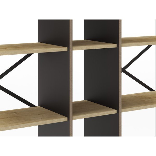 Knižnica v dekore duba v prírodnej farbe 143,5x175 cm Ara – Marckeric-image-4