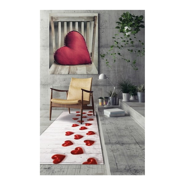 Vysokoodolný koberec Webtappeti Hearts, 58 × 115 cm