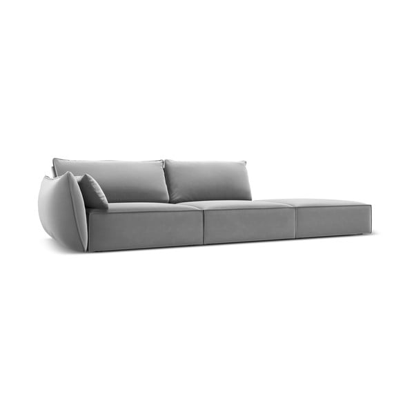 Svetlosivá zamatová pohovka ľavý roh 264 cm Vanda – Mazzini Sofas-image-2