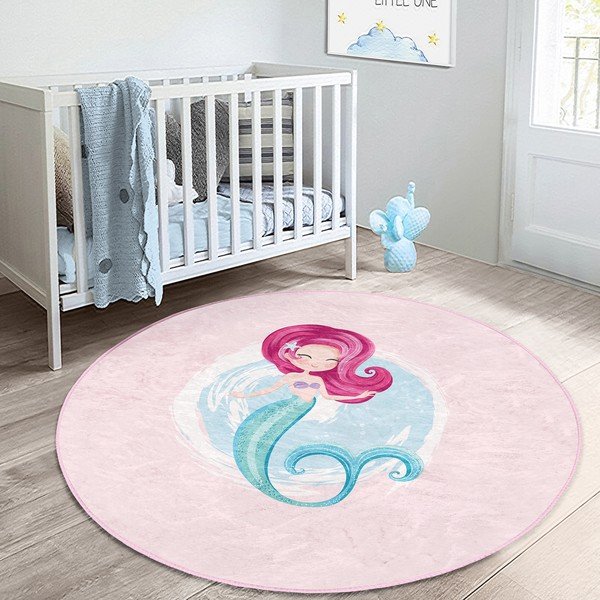 Ružový detský koberec ø 80 cm Comfort – Mila Home-image-1