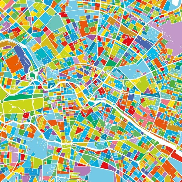 Obraz Homemania Maps Berlin, 60 × 60 cm