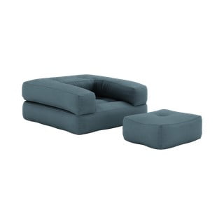 Rozkladacie kreslo s modrým poťahom Karup Design Cube Petrol Blue
