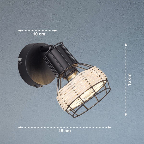 Čierne nástenné svietidlo Straw – Fischer & Honsel-image-2