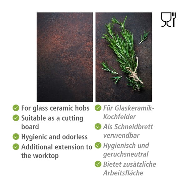 Kryty na sporák z tvrdeného skla v súprave 2 ks 52x30 cm Rosemary - Allstar-image-2