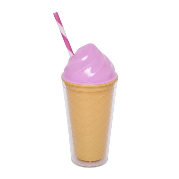 Ružový dvojstenný téglik Sunnylife Ice Cream, 470 ml