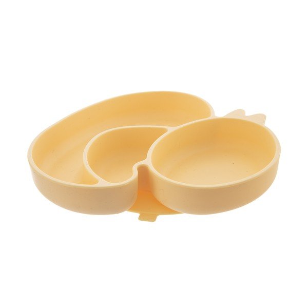 Žltý silikónový detský tanier 19x19,5 cm Chicken – Orion-image-3