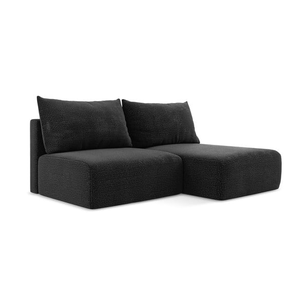 Čierna rozkladacia/s úložným priestorom rohová pohovka (pravý roh) Kalena – Makamii-image-2