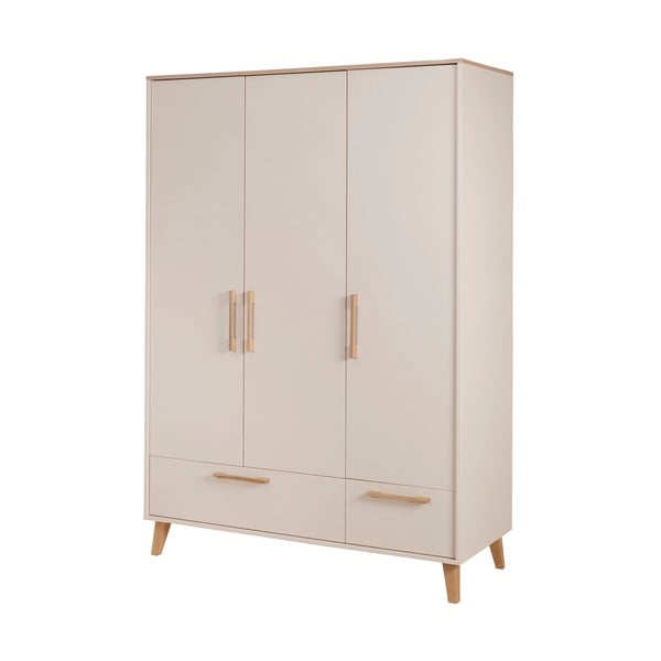 Krémová/v prírodnej farbe detská šatníková skriňa v dekore duba 138x200x55 cm Jil – Roba-image-2