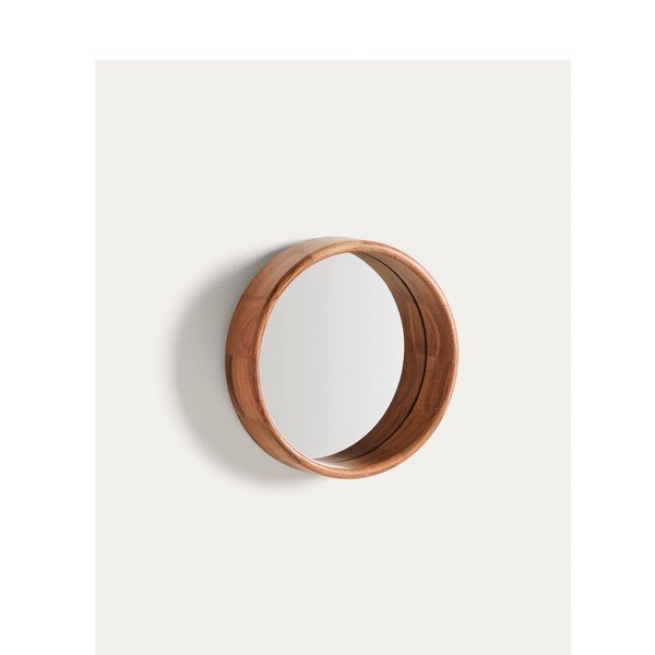 Nástenné zrkadlo s dreveným rámom ø 30,5 cm Berale – Kave Home-image-2