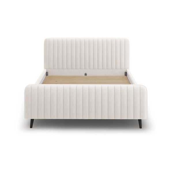 Béžová čalúnená dvojlôžková posteľ s roštom 140x200 cm Lily - Micadoni Home-image-2