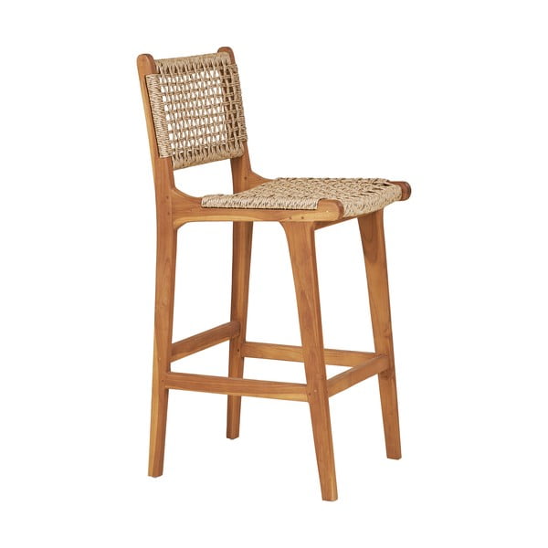 Barová stolička z teakového dreva v prírodnej farbe (výška sedadla 60 cm) Derby – House Nordic-image-3