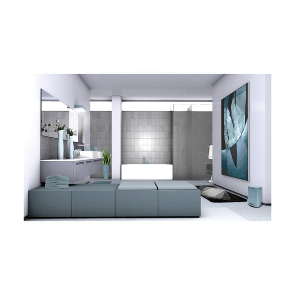 Svetlomodrý nášľapný oceľový odpadkový kôš 5 l Akira – Spirella-image-3