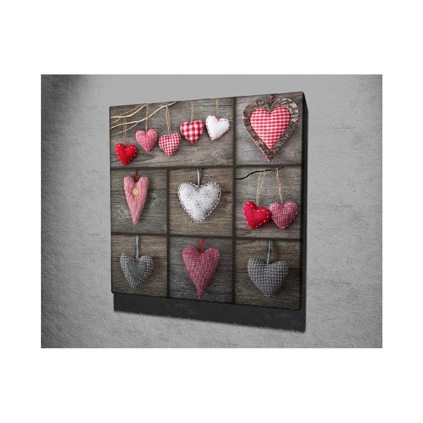 Nástenný obraz na plátne Hearts, 45 × 45 cm-image-2