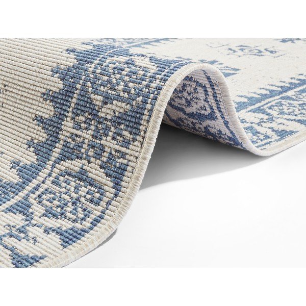 Modro-krémový vonkajší koberec NORTHRUGS Duque, 80 x 250 cm-image-1