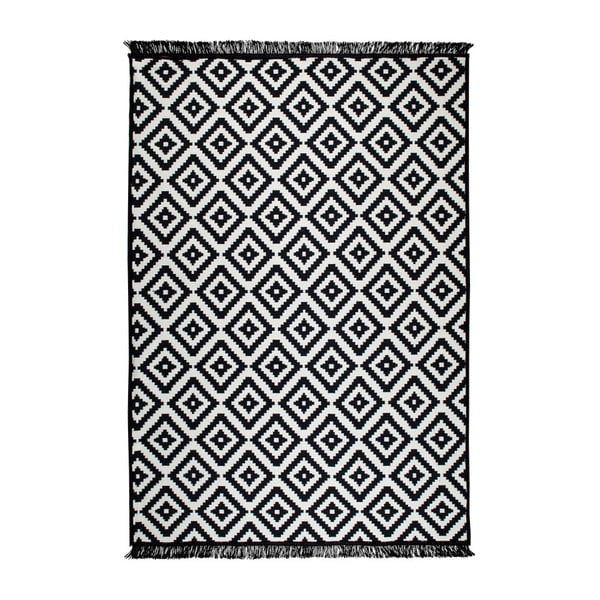 Čierno-biely obojstranný koberec Helen, 140 × 215 cm