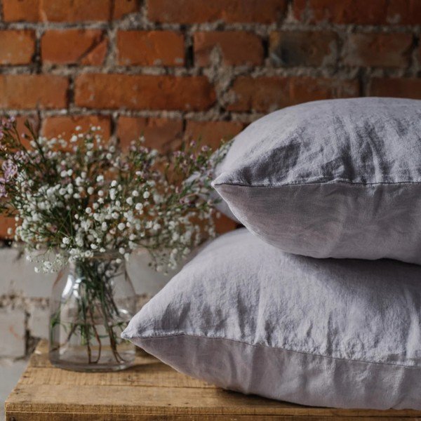 Ľanová obliečka na vankúš 80x80 cm Light Grey – Linen Tales-image-2