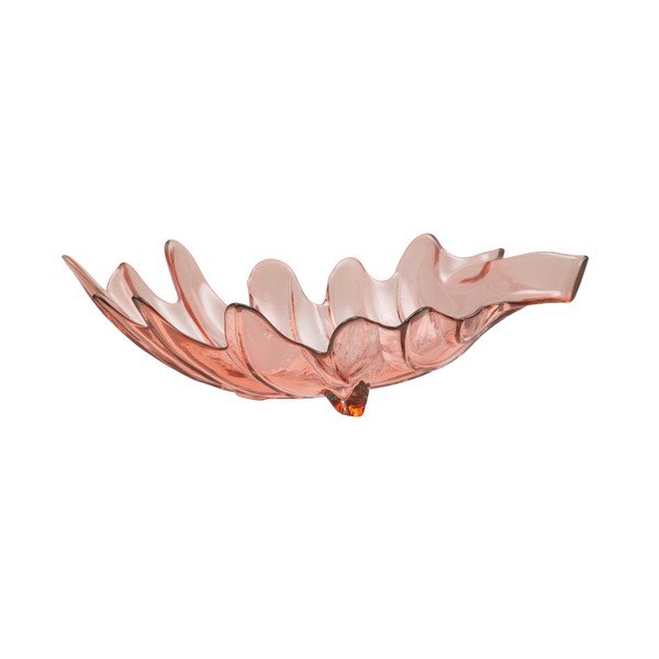 Ružová miska z recyklovaného skla Mauro Ferretti Leaf, 33 × 20 cm-image-2