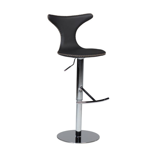 Čierna kožená barová stolička DAN–FORM Denmark Dolphin, výška 78 cm
