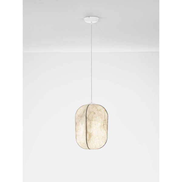 Biele kovové závesné svietidlo s textilným tienidlom ø 30 cm Pierida – Nova Luce-image-3