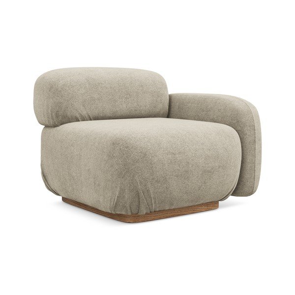 Béžový modul pohovky z textílie buklé (pravý roh) Ailani – Makamii-image-1