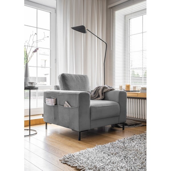 Sivé menčestrové kreslo Lofty Lilly – Miuform-image-2