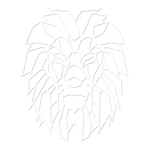Biela nástenná kovová dekorácia Wall Decor Lion
