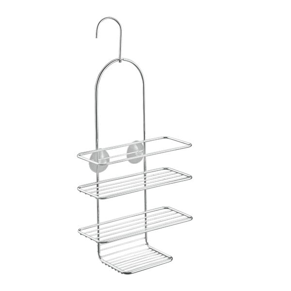 Závesná oceľová kúpeľňová polička v lesklo striebornej farbe Luxy – Metaltex