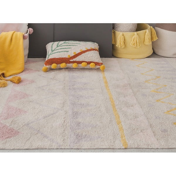 Ružovo-krémový prateľný ručne tkaný bavlnený detský koberec 140x200 cm Azteca Vintage Nude – Lorena Canals-image-4