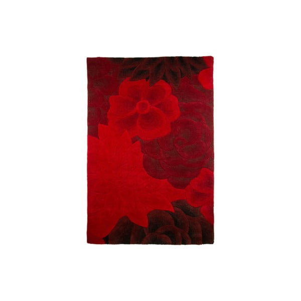 Vlnený koberec Eden 90 x 150 cm, červený