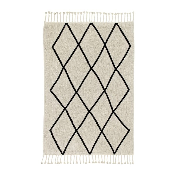 Krémový prateľný ručne tkaný bavlnený koberec 140x200 cm Bereber Beige – Lorena Canals