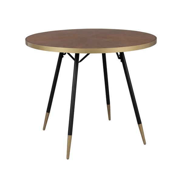 Okrúhly jedálenský stôl s doskou v dekore orechového dreva ø 91 cm Denise – White Label