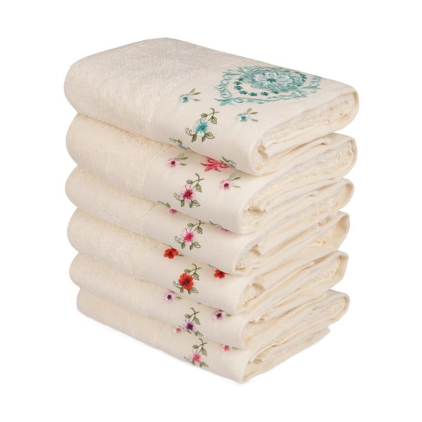 Sada 6 uterákov z čistej bavlny Symbiosis, 50 x 90 cm