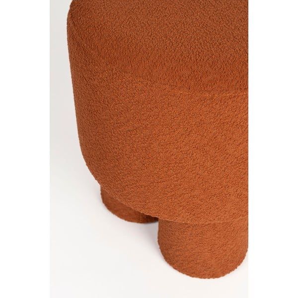 Taburet z textílie buklé v tehlovej farbe Marcos – White Label-image-2